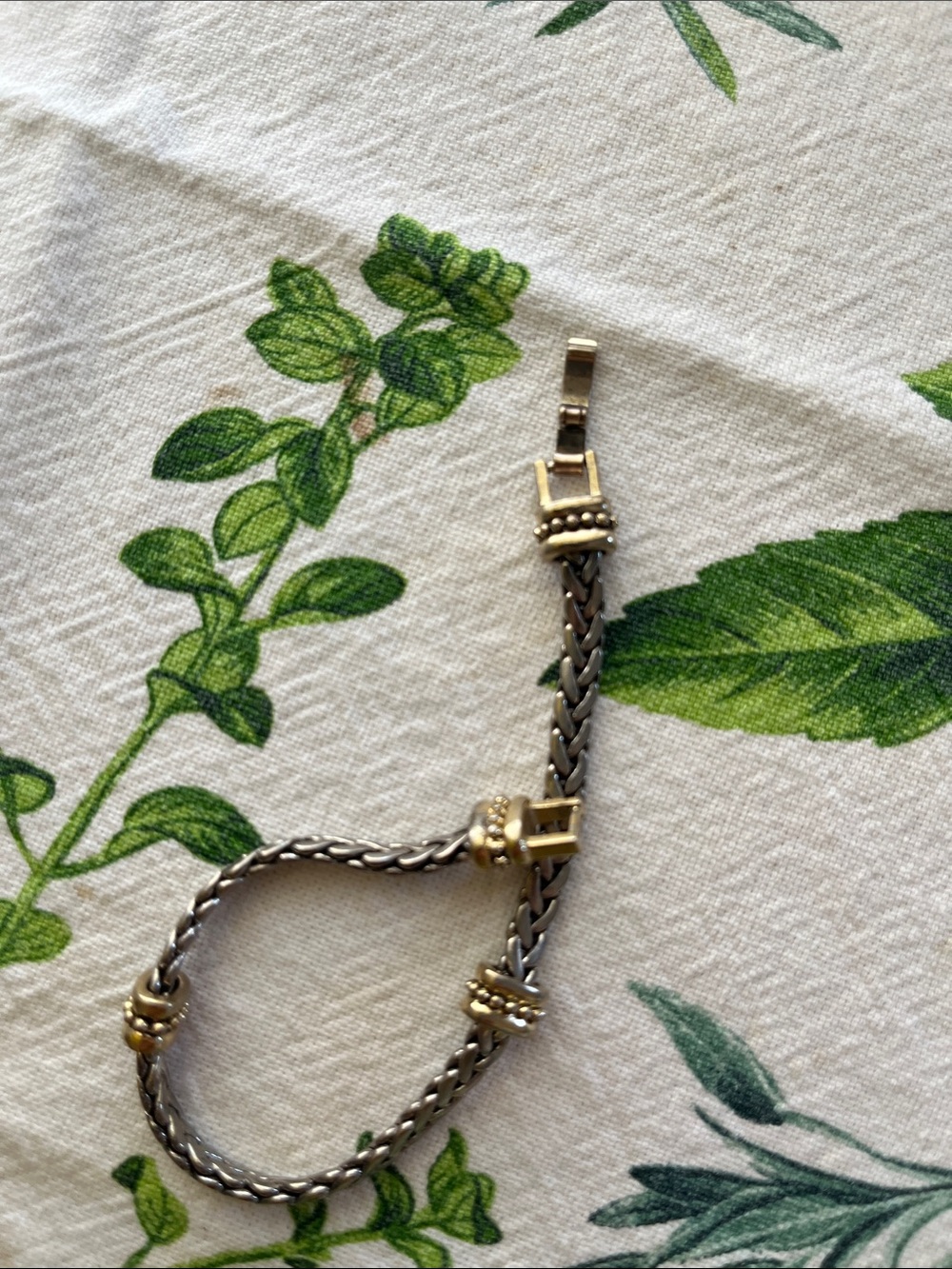 Two-Tone Braided Metal Bracelet - Picture 7 of 8